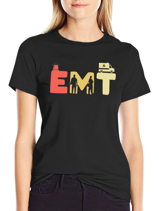 EMT Design Black T-Shirt First Responder Medical Tee