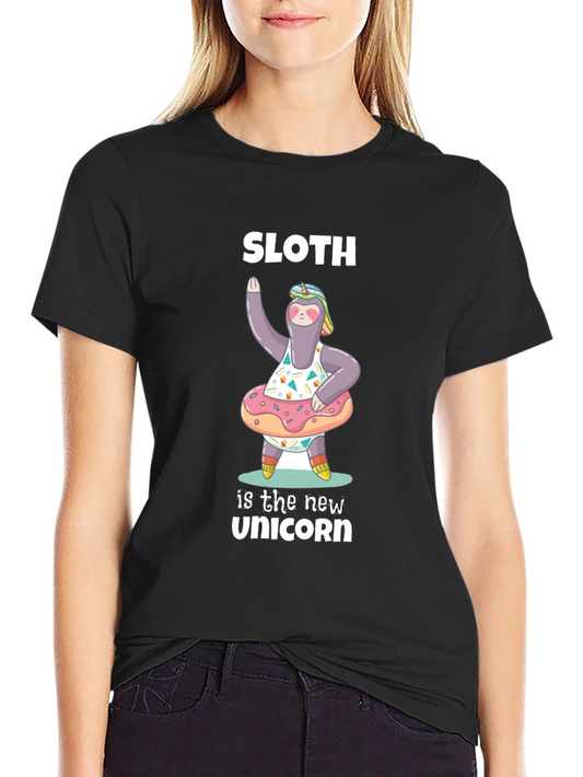 Sloth is the New Unicorn Black Graphic Tee