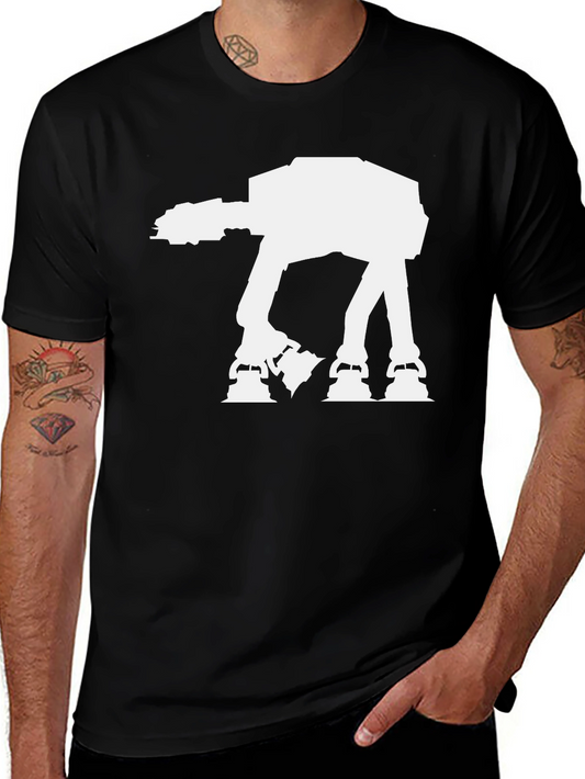 AT-AT Walker Graphic Tee - Black Cotton Star Wars Shirt