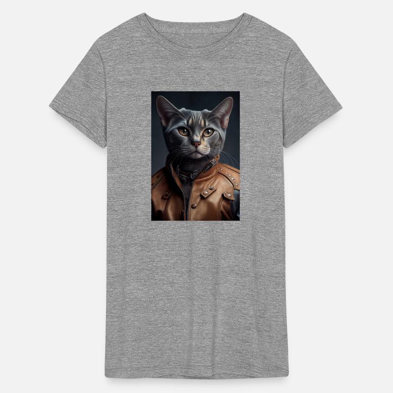 Chartreux wears a leather jacket Cat Breed Portrai