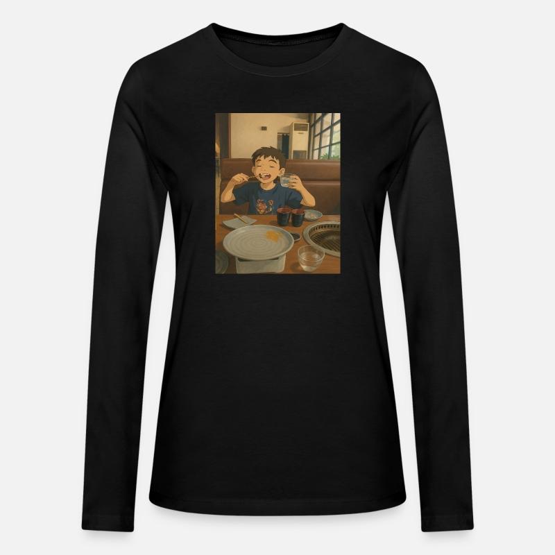 Child Enjoying Japanese Barbecue Scene