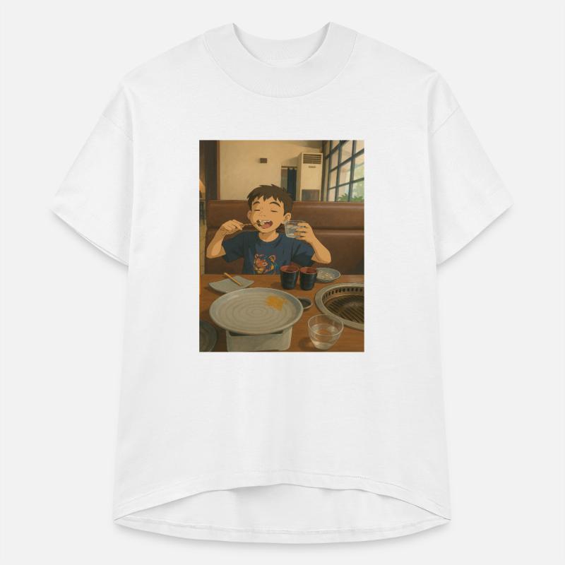 Child Enjoying Japanese Barbecue Scene