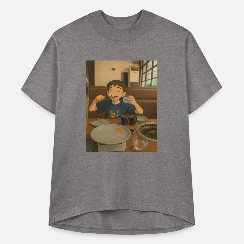 Child Enjoying Japanese Barbecue Scene