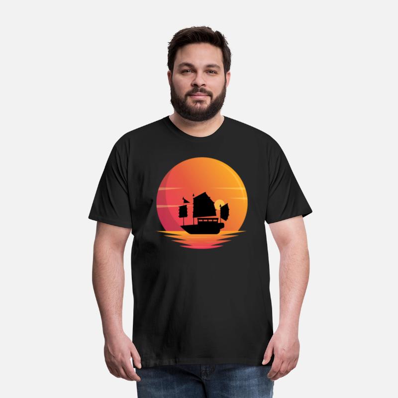 Chinese Junk Ship Sunset