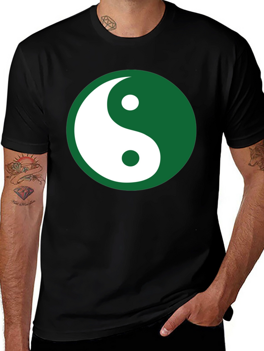 Yin Yang Graphic Tee - Black Cotton Blend Comfort