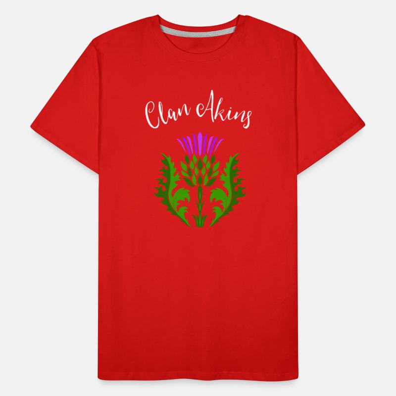 Clan Akins Surname Thistle Flower Scottish Clan