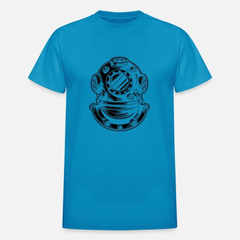 Classic Diving Helmet In Retro Illustration Style