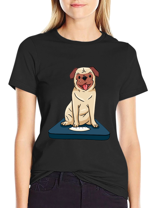 Pug on Scale T-Shirt - Cute Dog Tee