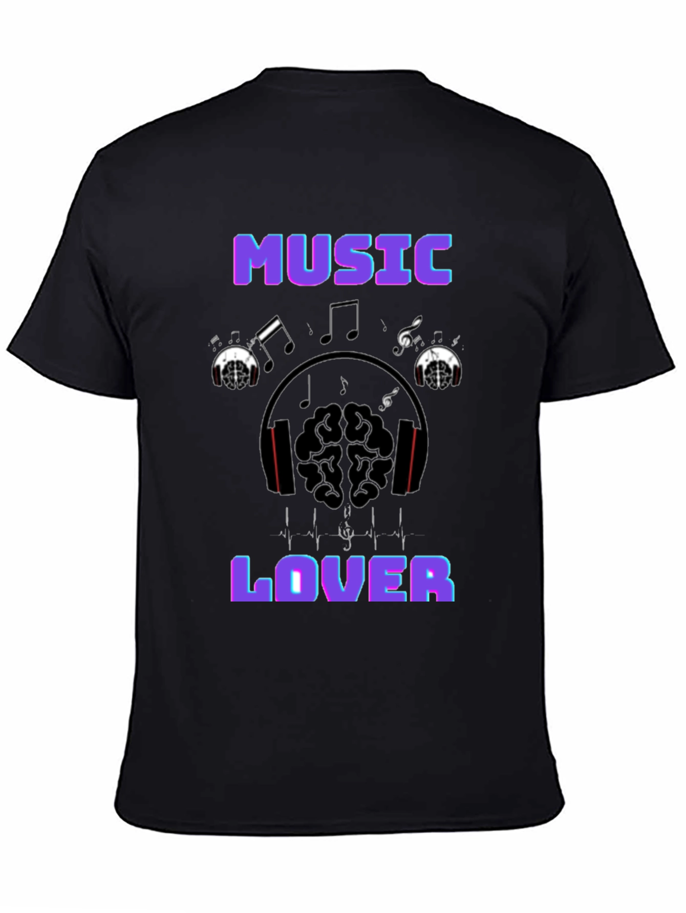 Music Lover Graphic T-Shirt - Black