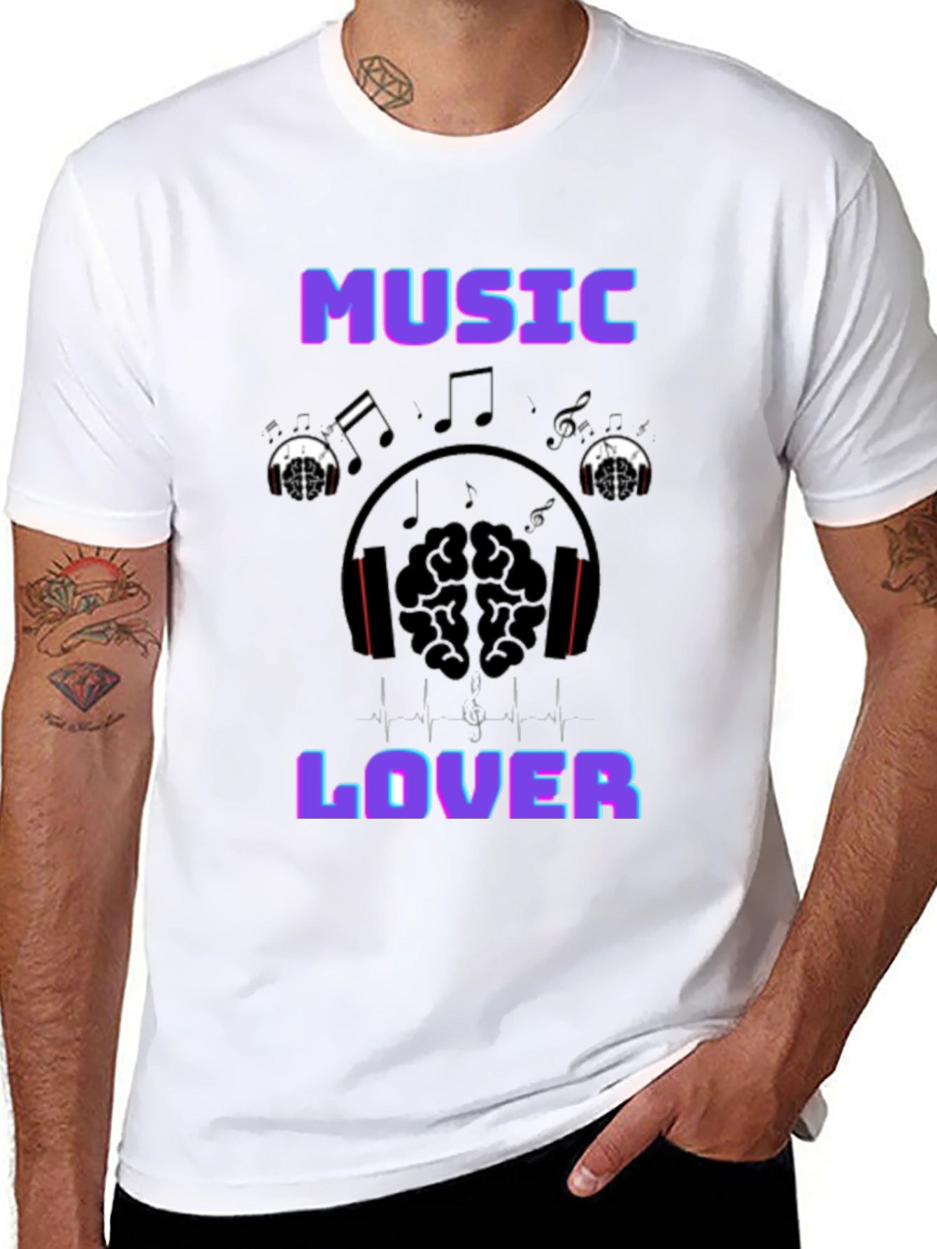 Music Lover Graphic T-Shirt - Black
