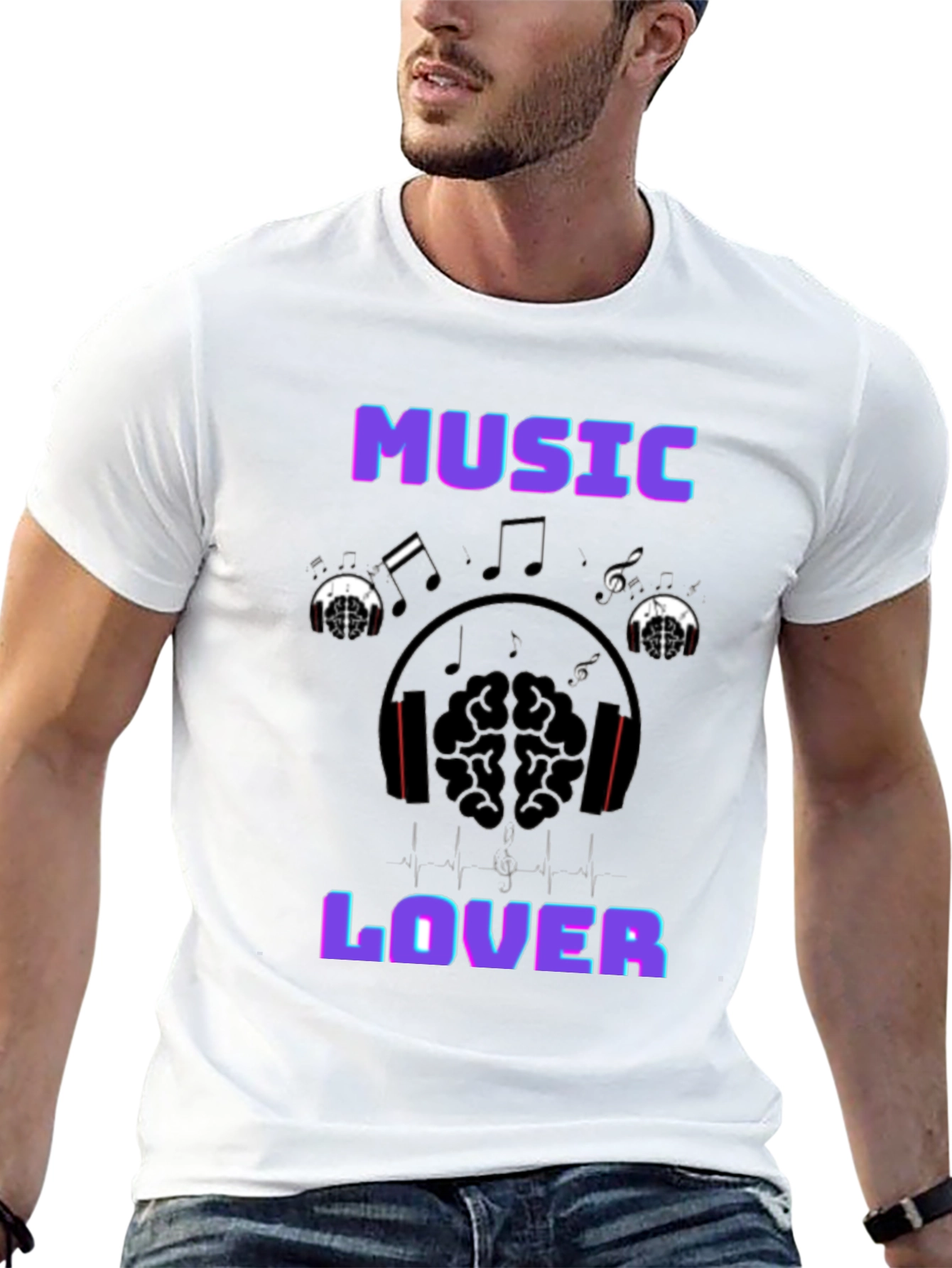 Music Lover Graphic T-Shirt - Black