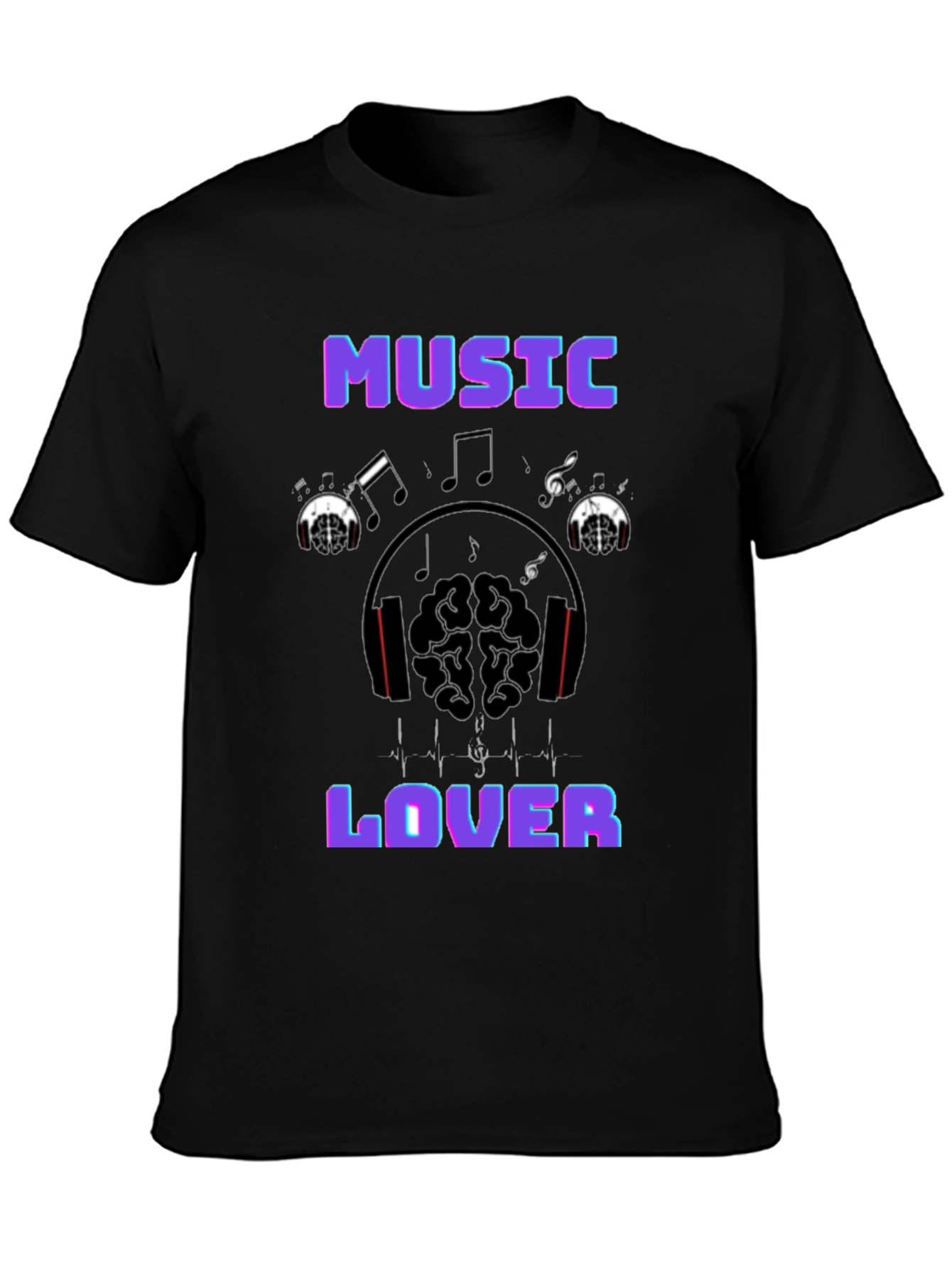 Music Lover Graphic T-Shirt - Black