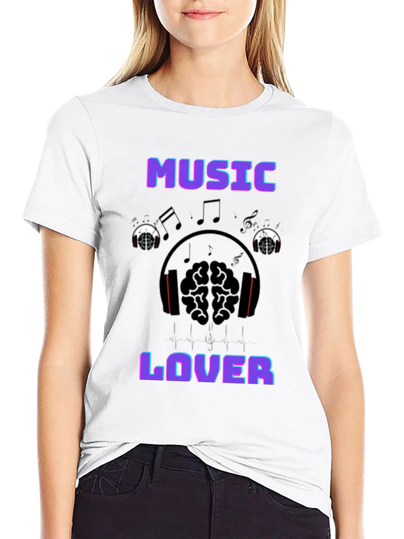 Music Lover Graphic T-Shirt - Black