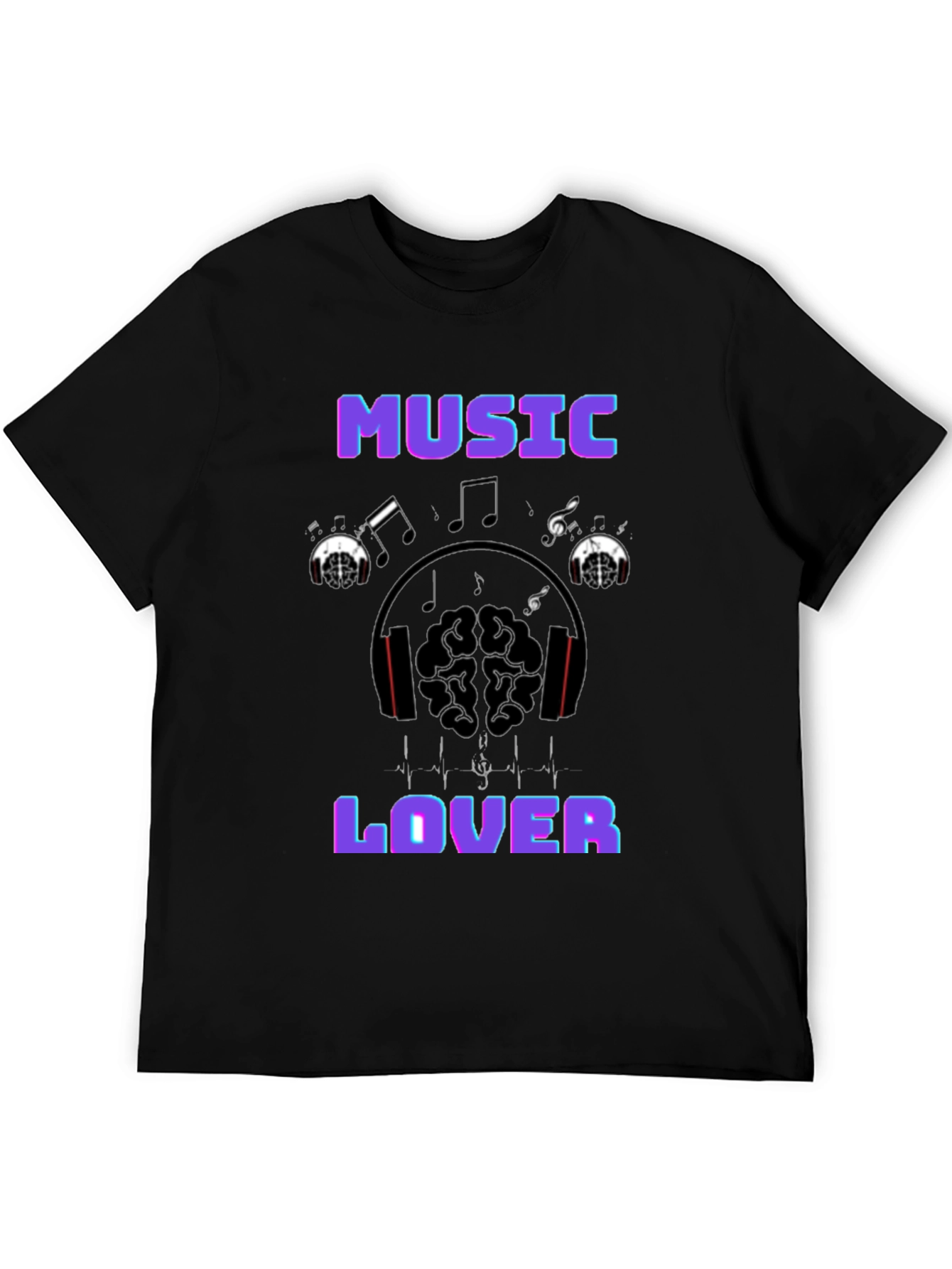 Music Lover Graphic T-Shirt - Black