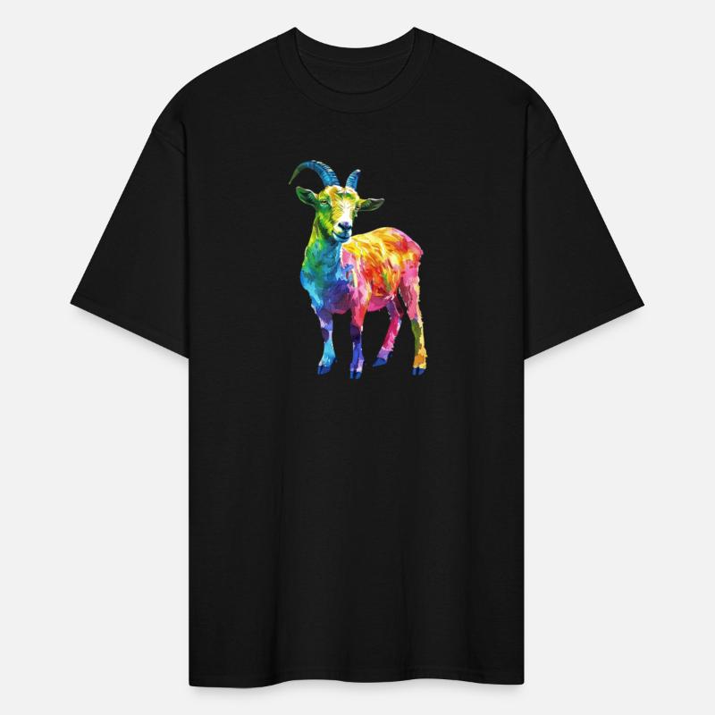 Colorful Goat Rainbow Art Vibrant Animal