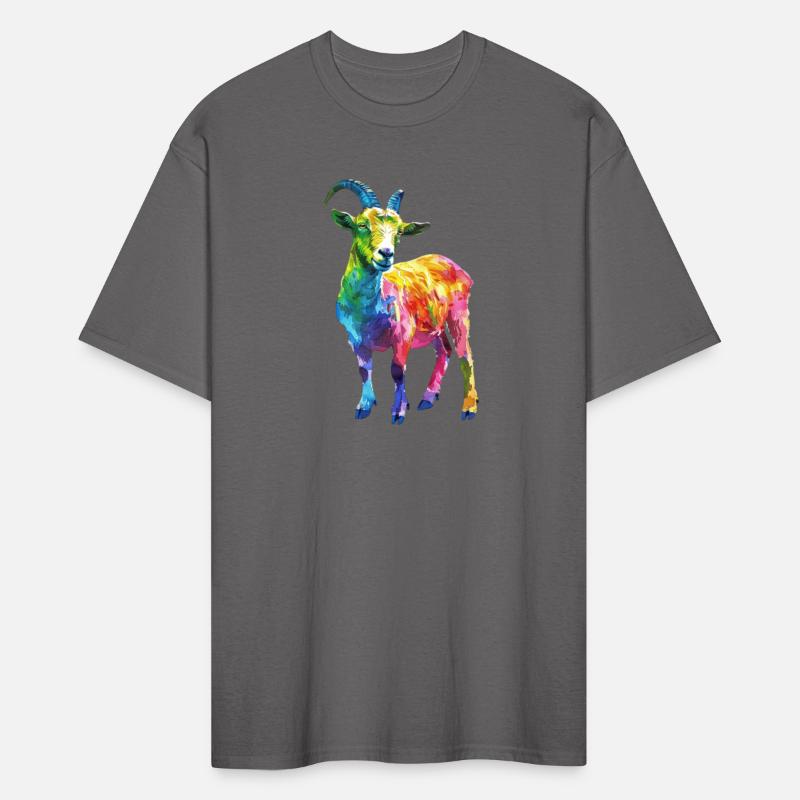 Colorful Goat Rainbow Art Vibrant Animal