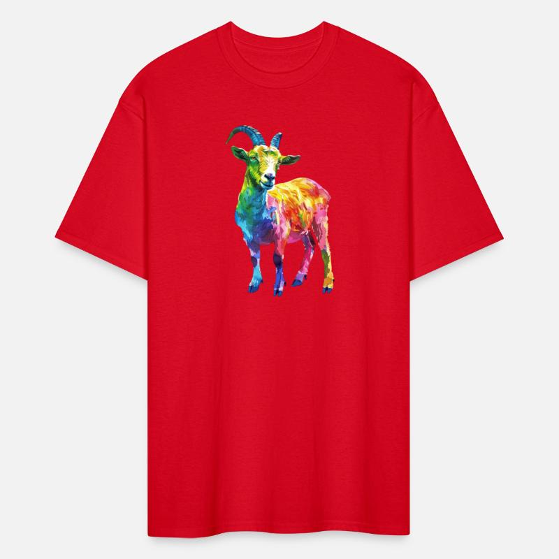 Colorful Goat Rainbow Art Vibrant Animal