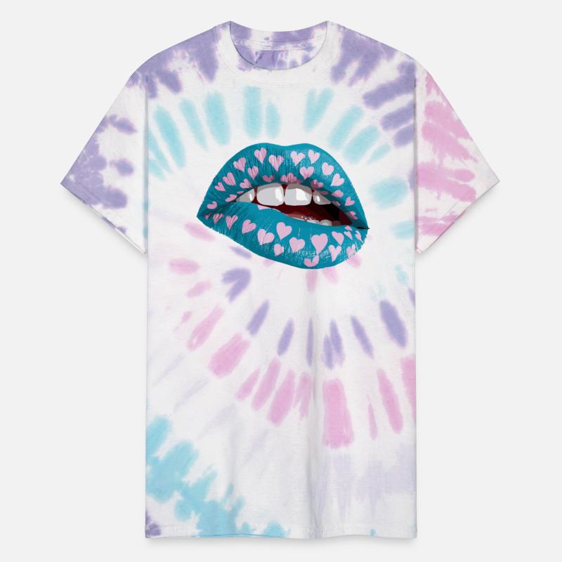 Colorful Lip Design with Heart Pattern for Women