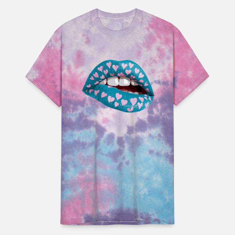 Colorful Lip Design with Heart Pattern for Women