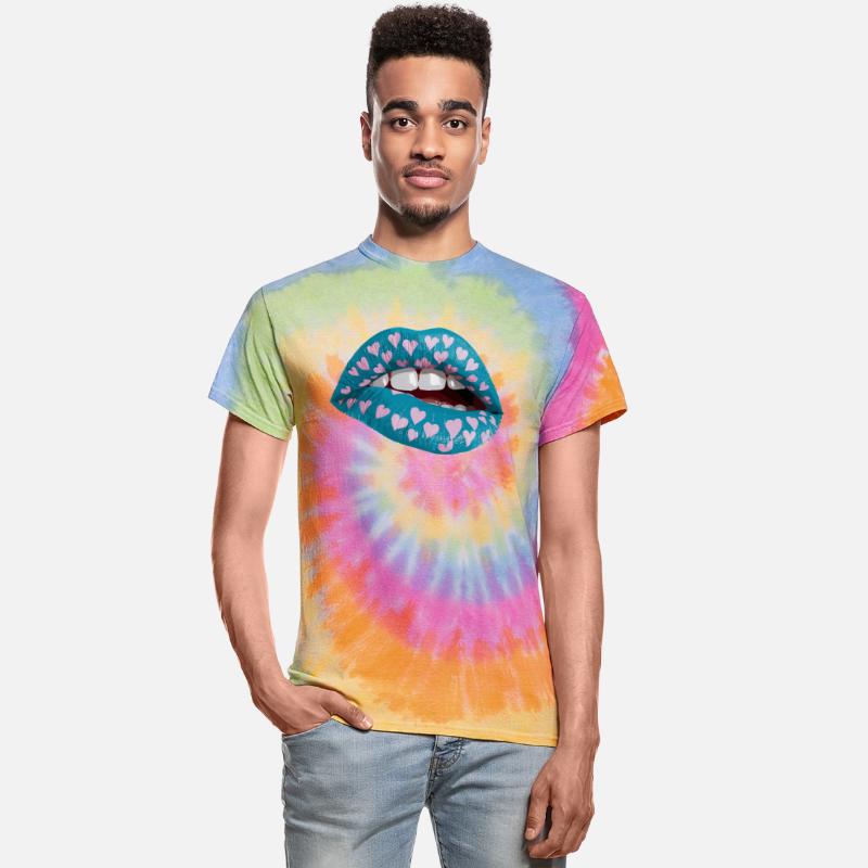 Colorful Lip Design with Heart Pattern for Women