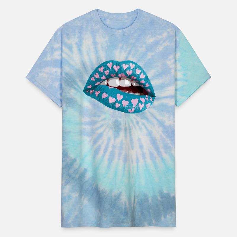 Colorful Lip Design with Heart Pattern for Women