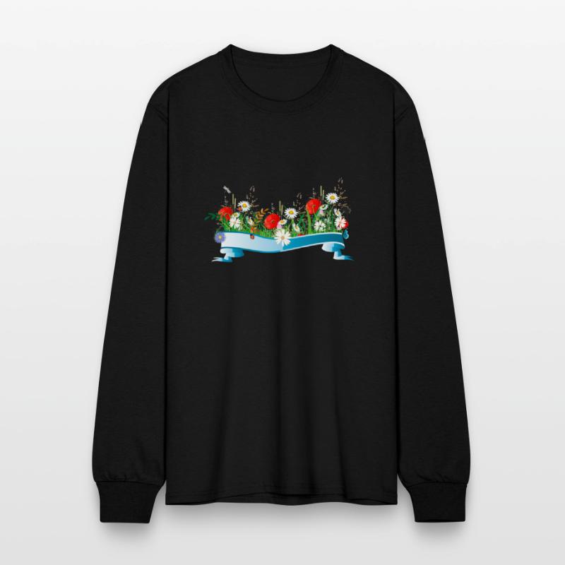 colorful spring meadow with flowers and insects