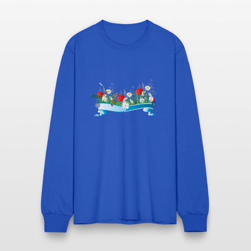 colorful spring meadow with flowers and insects