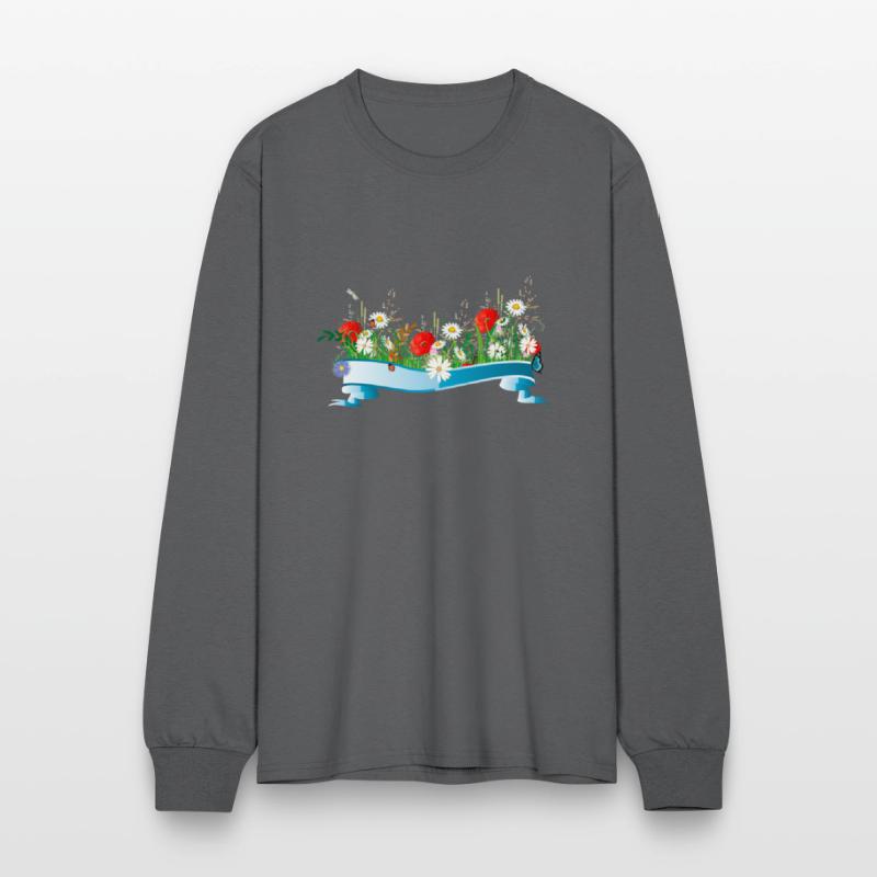 colorful spring meadow with flowers and insects