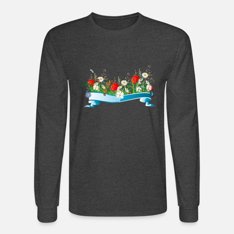 colorful spring meadow with flowers and insects