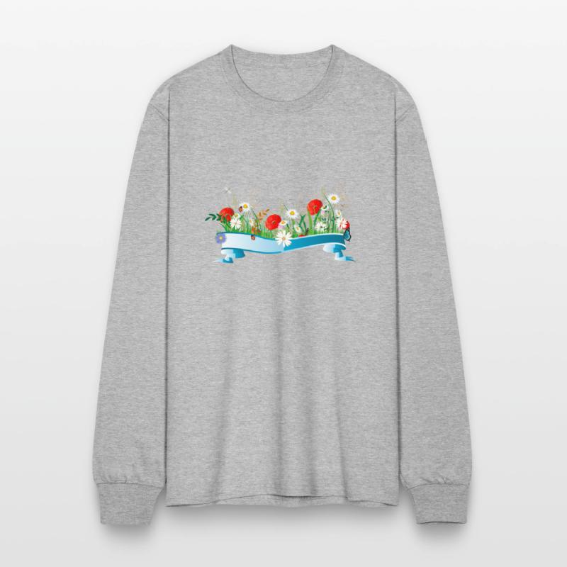 colorful spring meadow with flowers and insects