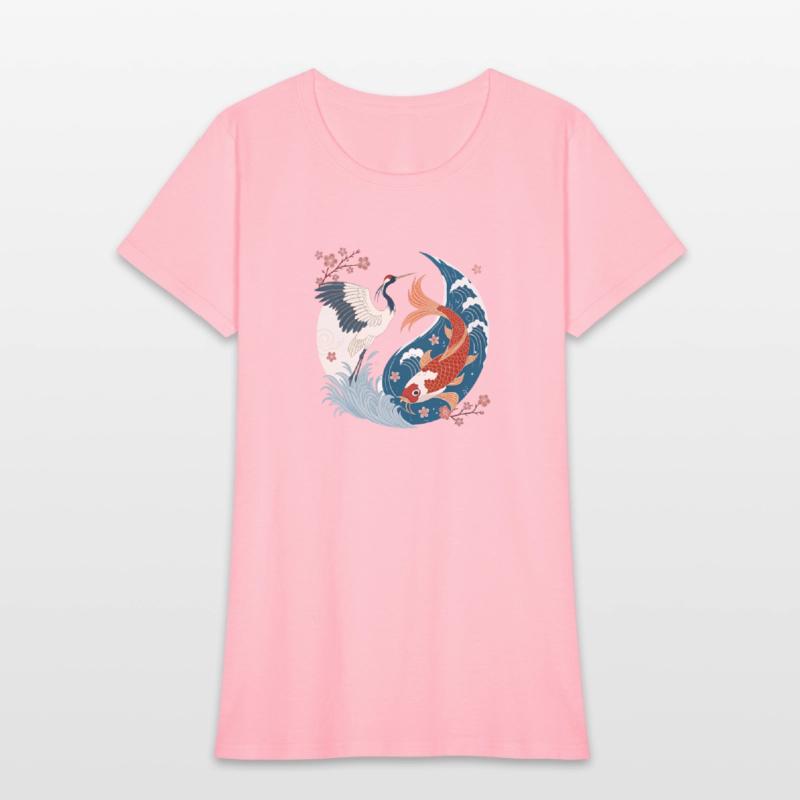 Crane and Koi Yin Yang – Japanese Harmony