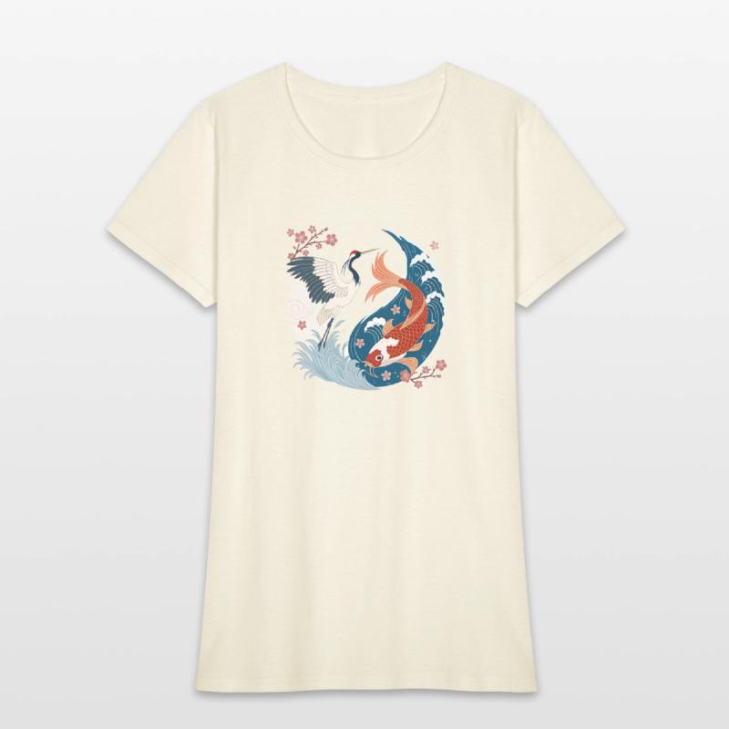 Crane and Koi Yin Yang – Japanese Harmony