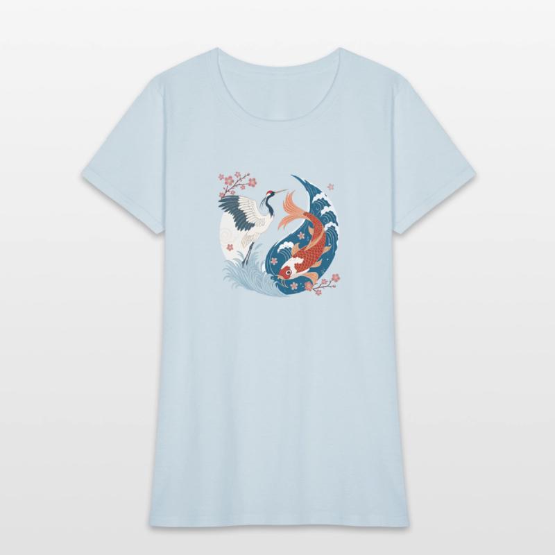 Crane and Koi Yin Yang – Japanese Harmony