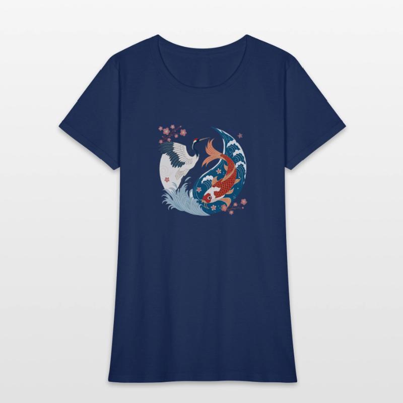 Crane and Koi Yin Yang – Japanese Harmony