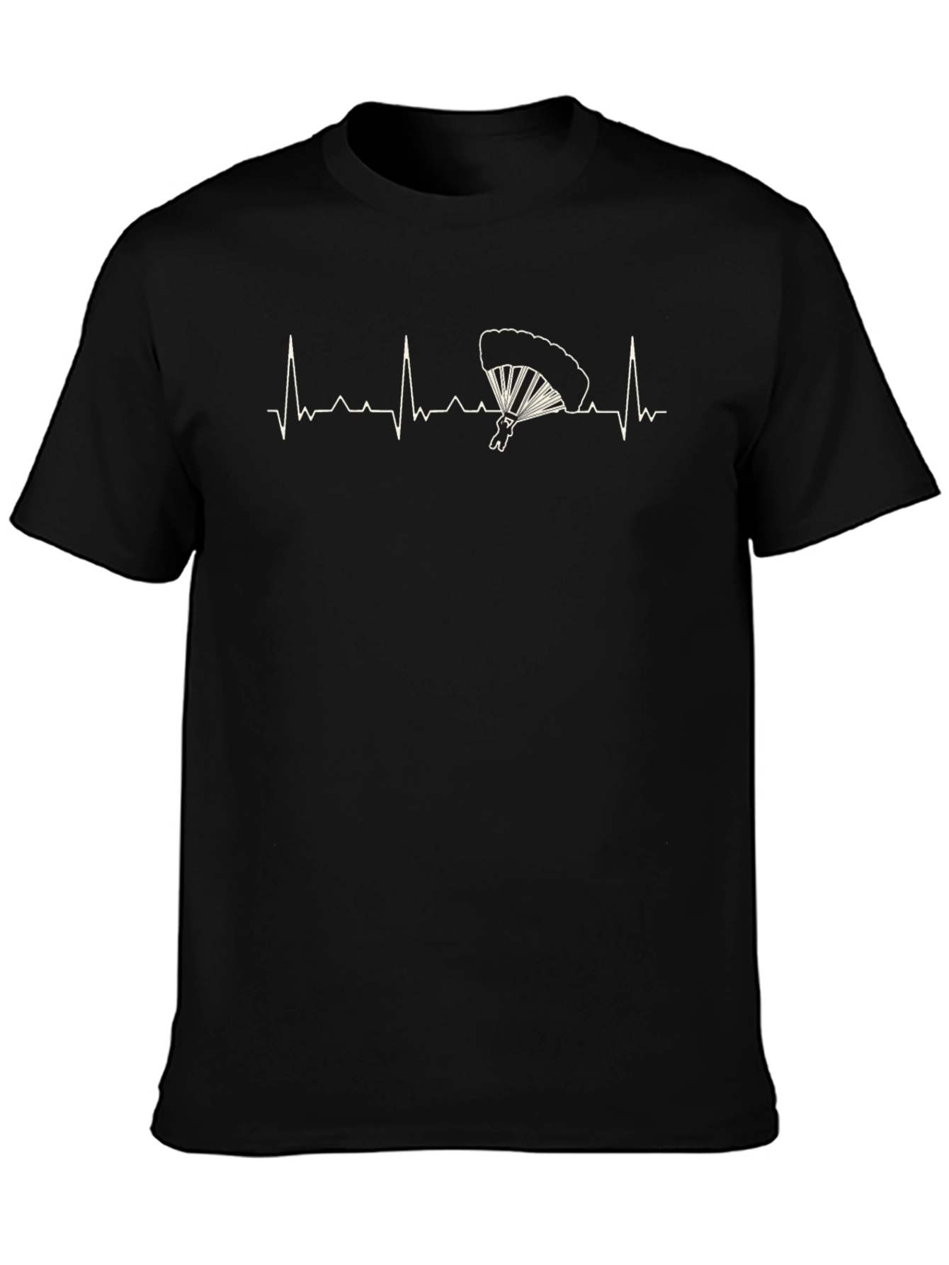 Parachute Heartbeat T-Shirt - Skydiving Design