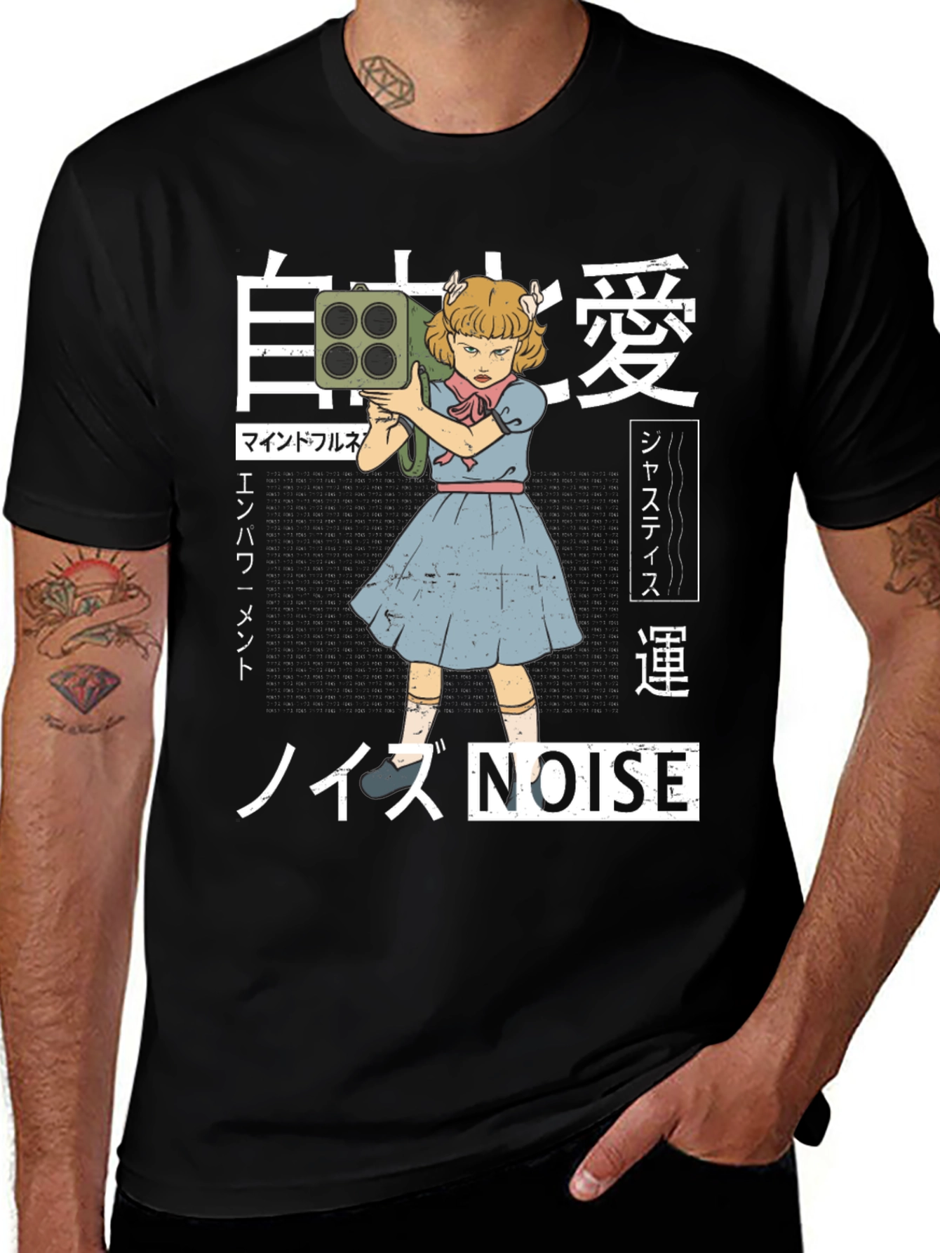 Edgy Anime Style Noise T-Shirt