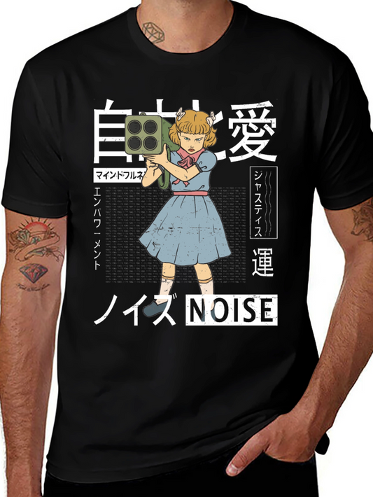 Edgy Anime Style Noise T-Shirt