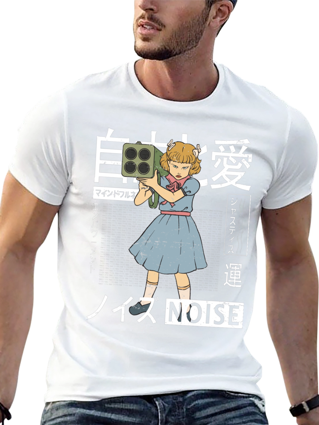 Edgy Anime Style Noise T-Shirt