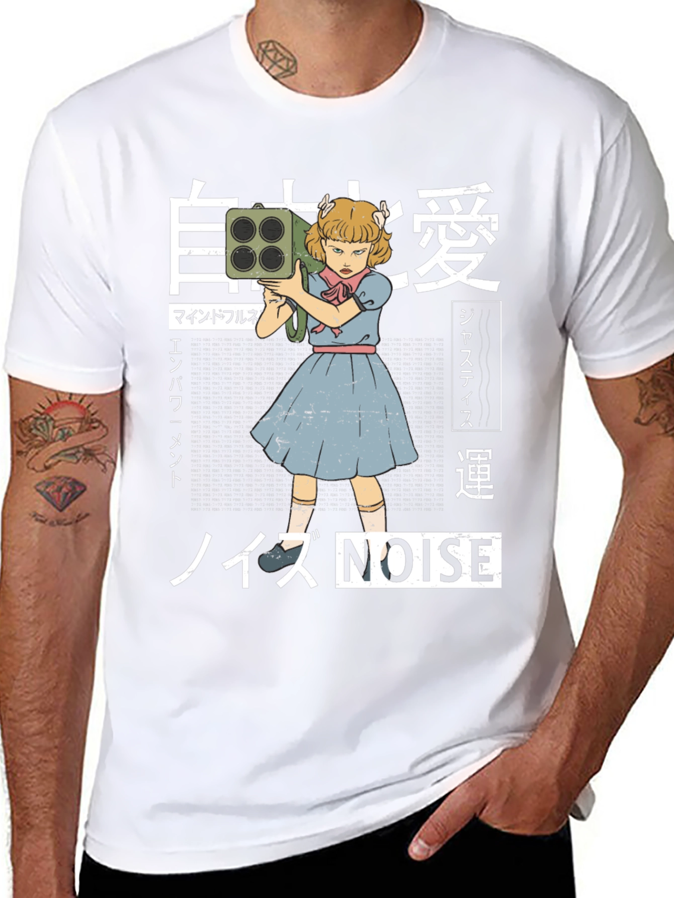 Edgy Anime Style Noise T-Shirt