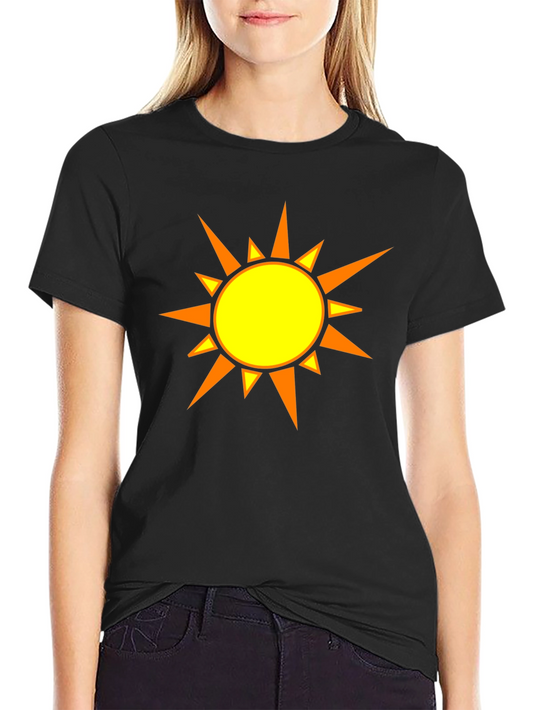 Sunny Day Graphic Tee - Black Cotton T-Shirt