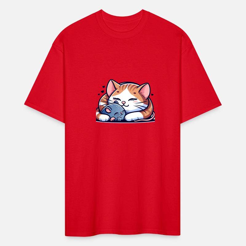 Cuddling Cat And Mouse In Love