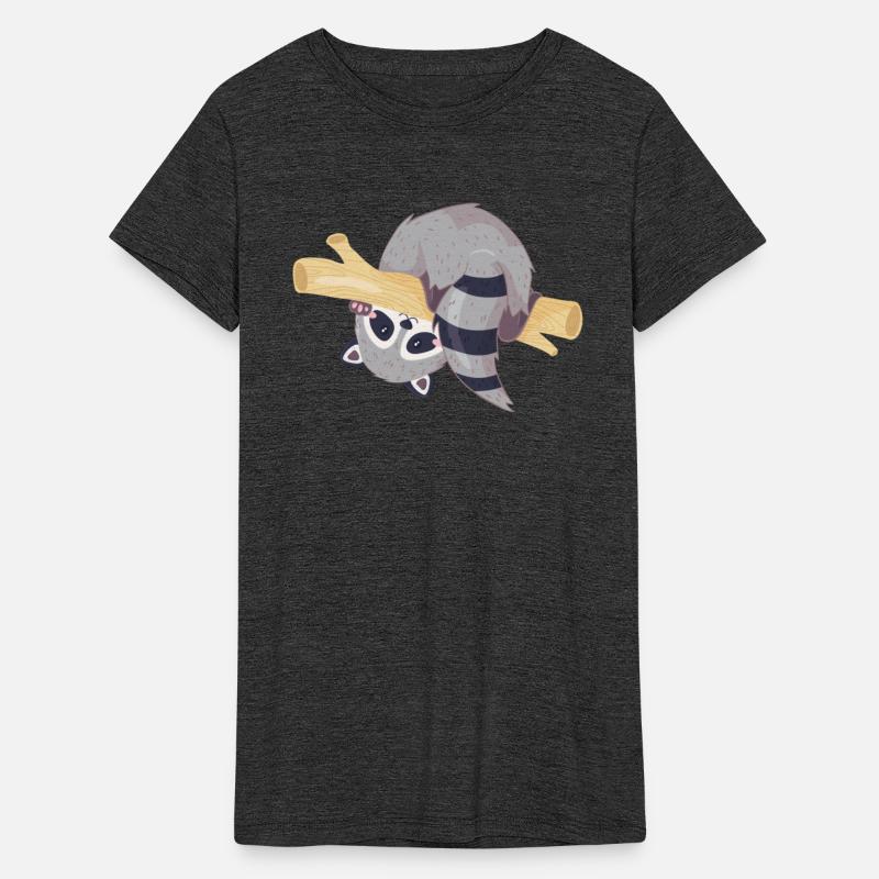 Cute raccoon happy in branch cartoon