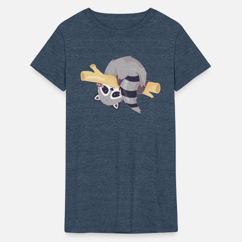 Cute raccoon happy in branch cartoon