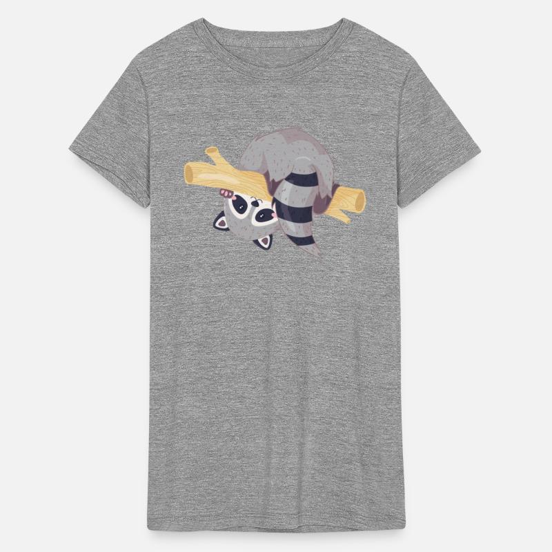 Cute raccoon happy in branch cartoon