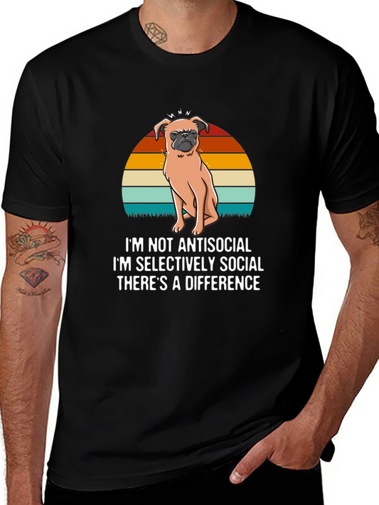 Antisocial Pug T-Shirt - Novelty Dog Lover Tee