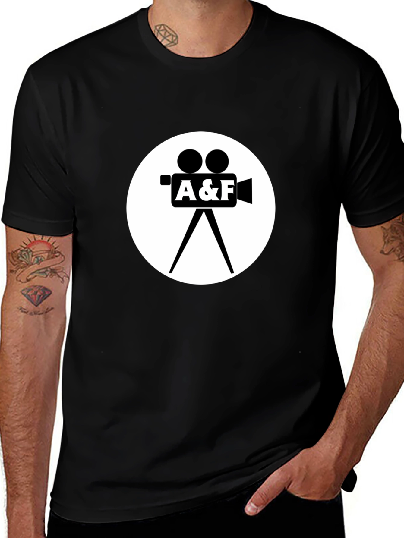 A&F Camera Graphic Black T-Shirt