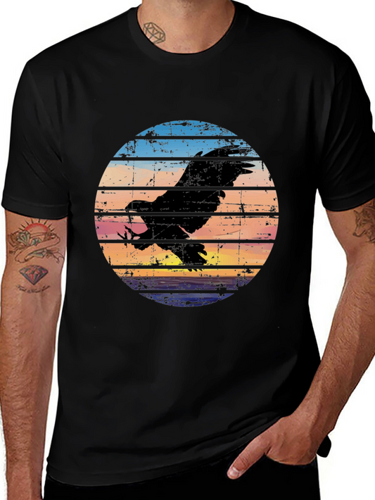 Retro Sunset Eagle Graphic Tee