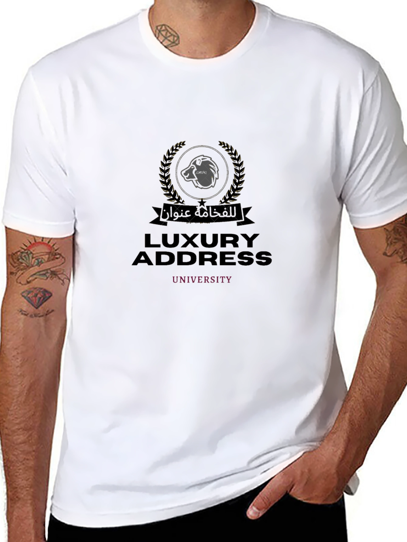 Luxury Address University Black T-Shirt