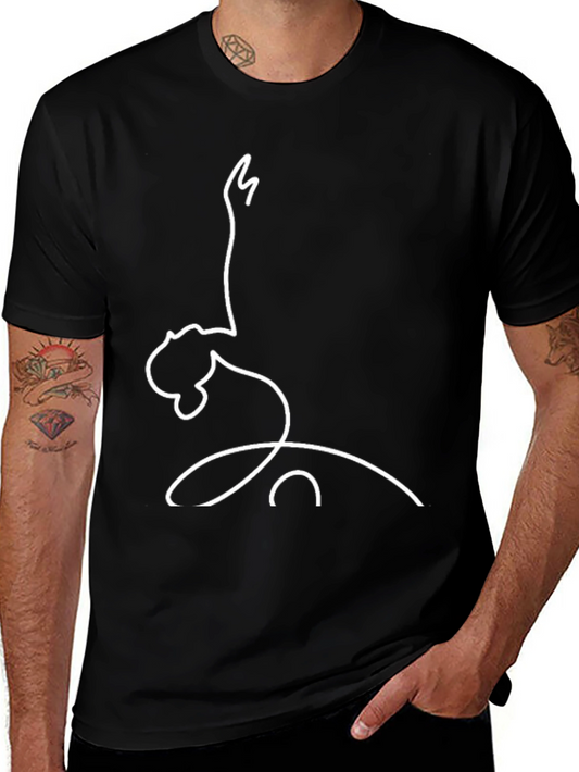 Minimalist Line Art T-Shirt - Rhythmic Gymnastics Design