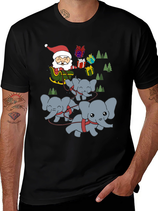 Elephant Santa Christmas T-Shirt